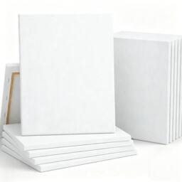 Kelvenix 18pcs BLANK PLAIN STRETCHED PAINTING ART ACRYLIC CANVAS in White