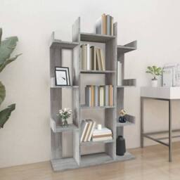 Berkfield Home Book Cabinet Grey Sonoma 86x25.5x140 cm Engineered Wood - thumbnail 2
