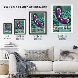 "Artery8 Retrospective Exhibition Poster Kirchner Wall Art Poster Print in Blue - Size: W12"" x H16""" - thumbnail 3