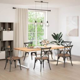 Berkfield Home vidXL Dining Table Legs U-Shaped 2 pcs White 90x(72-73) cm Steel - thumbnail 3