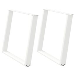 Berkfield Home vidXL Dining Table Legs U-Shaped 2 pcs White 90x(72-73) cm Steel - thumbnail 2