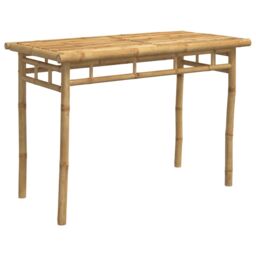 Berkfield Home Garden Dining Table 110x55x75 cm Bamboo in Brown - Size: 110 x 55 x 75 cm - thumbnail 6