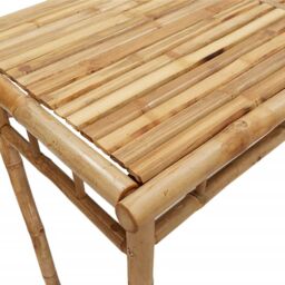 Berkfield Home Garden Dining Table 110x55x75 cm Bamboo in Brown - Size: 110 x 55 x 75 cm - thumbnail 7