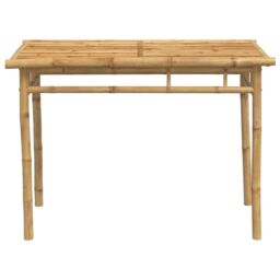 Berkfield Home Garden Dining Table 110x55x75 cm Bamboo in Brown - Size: 110 x 55 x 75 cm - thumbnail 4