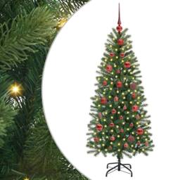 Berkfield Home Elegant Artificial Christmas Tree with 150 LEDs Green 150 cm PE a - thumbnail 3