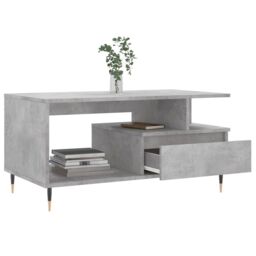Berkfield Home Coffee Table Concrete Grey 90x49x45 cm Engineered Wood - Size: 90 x 49 x 45 cm - thumbnail 4