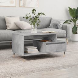 Berkfield Home Coffee Table Concrete Grey 90x49x45 cm Engineered Wood - Size: 90 x 49 x 45 cm - thumbnail 1