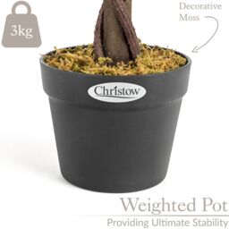 Christow Artificial Rose Tree Potted Indoor Outdoor Wedding Flower Decoration in Beige - Size: 4ft - thumbnail 4
