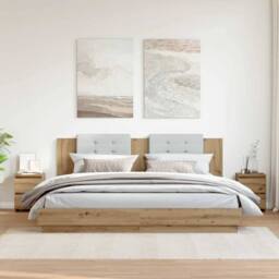 Berkfield Home Bedside Cabinets¬†2 pcs Aritisan Oak 30x30x40 cm Engineered Wood in Brown - Size: 30 x 30 x 40 cm - thumbnail 2