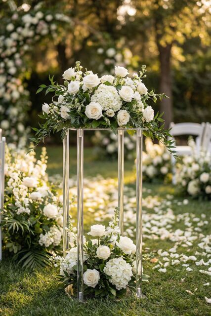 Living and Home Acrylic Wedding Center Flower Rack in Clear - image 1
