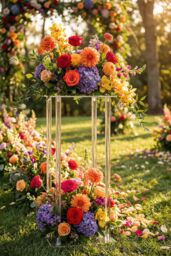 Living and Home Acrylic Wedding Center Flower Rack in Clear - thumbnail 3