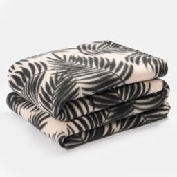 OHS Palm Leaf Throw Over Bed Blanket Soft Garden Chair Fleece Warm Travel Bedspread in Natural - thumbnail 2