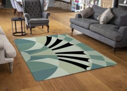 Benjamin Tate Design Green Geo Arches Rug in Natural - Size: Large - thumbnail 2