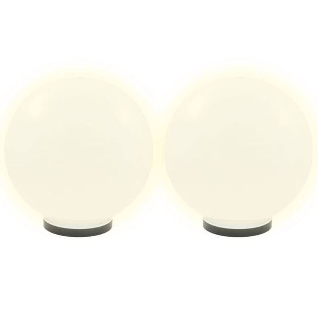 Berkfield Home LED Bowl Lamps 2 pcs Spherical 40 cm PMMA in White - image 1