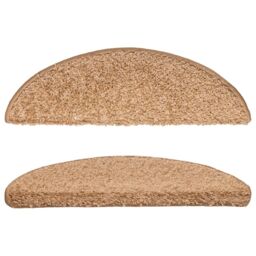 Berkfield Home Stair Mats 10 pcs 56x17x3 cm Beige - Size: Medium - thumbnail 4