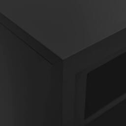 Berkfield Home Sliding Door Cabinet Anthracite 90x40x90 cm Steel in Black - Size: 90 x 40 x 90 cm - thumbnail 6