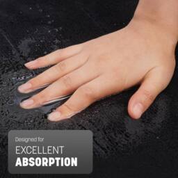 Keplin Memory Foam Bath Mat, Ultra-Soft, Highly Absorbent, Non-Slip, 60x90cm in Black - Size: 60 cm x 90 cm - thumbnail 4