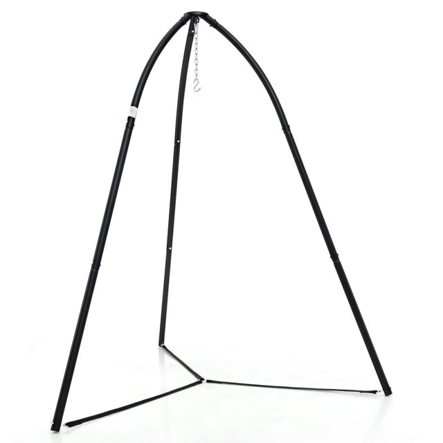 Costway Hanging Chair Stand Heavy Duty Metal Swing Tripod Chair Stand in Black - image 1
