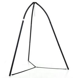 Costway Hanging Chair Stand Heavy Duty Metal Swing Tripod Chair Stand in Black - thumbnail 1