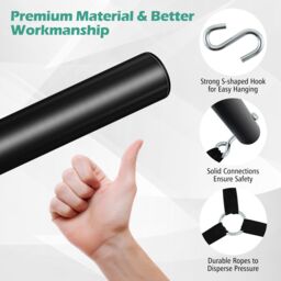 Costway Hanging Chair Stand Heavy Duty Metal Swing Tripod Chair Stand in Black - thumbnail 6