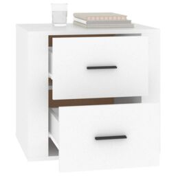 Berkfield Home Bedside Cabinet White 50x39x47 cm - Size: 50 x 39 x 47 cm - thumbnail 5