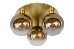 Lucide 'MARIUS' Dimmable Stylish Retro Indoor LED Flush Ceiling Light 3xE27 in Gold - thumbnail 2