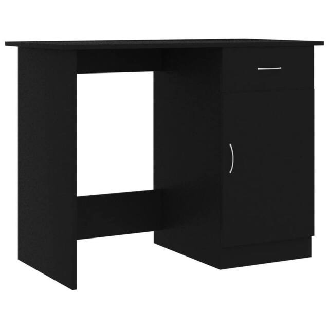 Berkfield Home Desk Black 100x50x76 cm Engineered Wood - Size: 100 x 50 x 76 cm - image 1