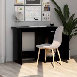 Berkfield Home Desk Black 100x50x76 cm Engineered Wood - Size: 100 x 50 x 76 cm - thumbnail 4