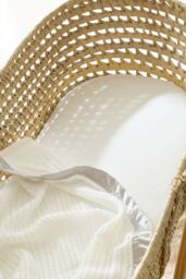 The Tiny Bed Company Premium Cotton Fitted Sheet for Moses Basket - 74 x 28cm in White - thumbnail 1