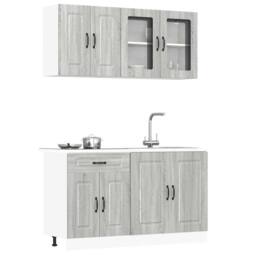 Berkfield Home Elegant 4 Piece Kitchen Cabinet Set Kalmar Grey Sonoma Engineered Wood - thumbnail 2