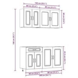 Berkfield Home Elegant 4 Piece Kitchen Cabinet Set Kalmar Grey Sonoma Engineered Wood - thumbnail 9