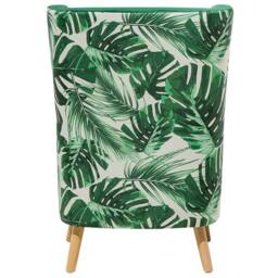 Wyld and Coco Wingback Armchair Deep Green Velvet High Back Slanted Light Wood Legs - thumbnail 6
