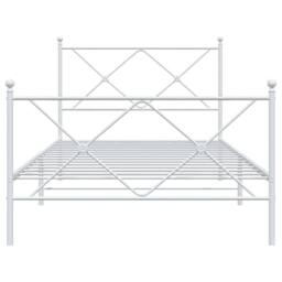 Berkfield Home Metal Bed Frame without Mattress with Footboard White 100x190cm - Size: 100x190 cm - thumbnail 4