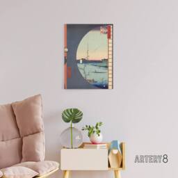 "Artery8 View From Suijin Shrine Massaki Canvas Wall Art Print Hiroshige - Size: W18"" x H24""" - thumbnail 3