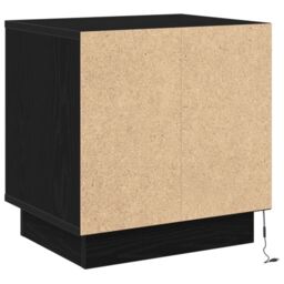 Berkfield Home Bedside Cabinet with LED Lights Black Oak 44x34, 5x45 cm - thumbnail 8
