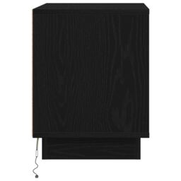 Berkfield Home Bedside Cabinet with LED Lights Black Oak 44x34, 5x45 cm - thumbnail 7