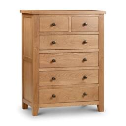 Cheshire Premium Kingsley 4 + 2 Drawer Chest - Oak in Brown - thumbnail 1