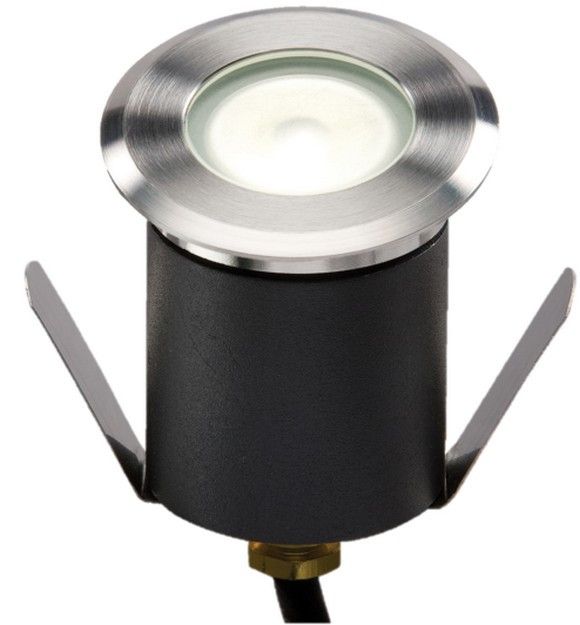 Netlighting 4000K High Output LED White Mini Ground Light comes with cable. NonDimmable 230V IP65 1.5W in Grey