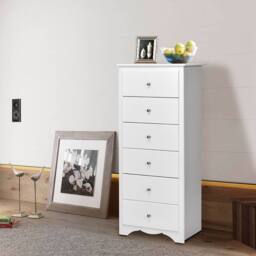 Costway Chest of Drawers Freestanding Storage Cabinet Classic Clothes Organizer White - thumbnail 5