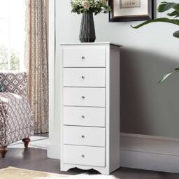 Costway Chest of Drawers Freestanding Storage Cabinet Classic Clothes Organizer White - thumbnail 4