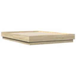 Berkfield Home Durable Bed Frame without Mattress Sonoma Oak 150x200 cm King Size in Light Brown - thumbnail 6