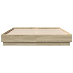 Berkfield Home Durable Bed Frame without Mattress Sonoma Oak 150x200 cm King Size in Light Brown - thumbnail 4