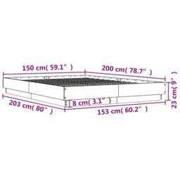 Berkfield Home Durable Bed Frame without Mattress Sonoma Oak 150x200 cm King Size in Light Brown - thumbnail 9