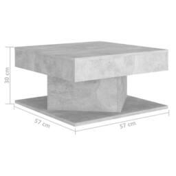 Berkfield Home Coffee Table Concrete Grey 57x57x30 cm Engineered Wood - Size: 57 x 57 x 30 cm - thumbnail 5