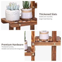 Kelvenix 4 Tiers Plant Stand Display Rack in Brown - Size: 0.6m2 - thumbnail 4