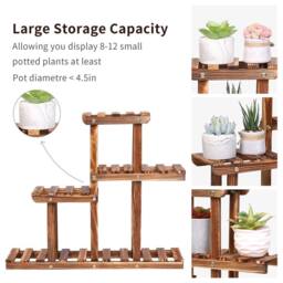 Kelvenix 4 Tiers Plant Stand Display Rack in Brown - Size: 0.6m2 - thumbnail 3