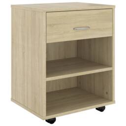 Berkfield Home Rolling Cabinet Sonoma Oak 46x36x59 cm Engineered Wood in Light Oak - Size: 46 x 36 x 59 cm - thumbnail 1