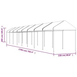 Berkfield Home Gazebo with Roof White 17.84x2.28x2.69 m Polyethylene - thumbnail 5