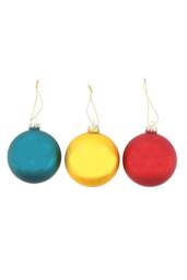 KDMD Set of 3 Nostalgic Christmas Glass Baubles - Holly Jolly, Noel, Merry - thumbnail 3