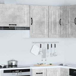 Berkfield Home Kitchen Wall Cabinet¬†Porto Concrete Grey Engineered Wood - thumbnail 4